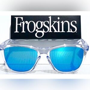 Oakley FROGSKINS Prizm Sapphire Crystal Clear Sunglasses & Case Womens Mens NEW